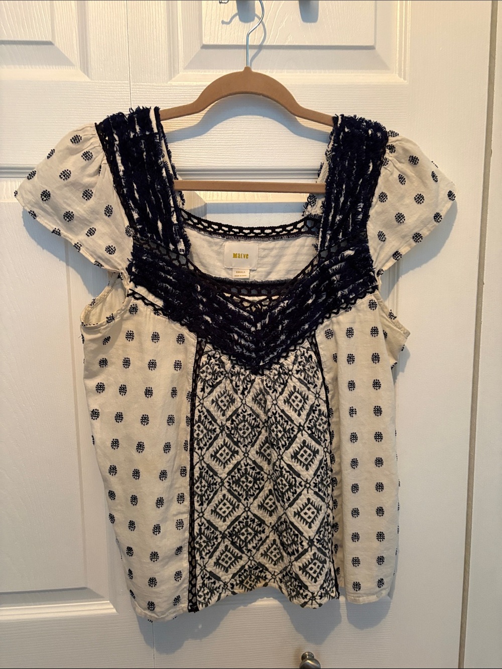 Anthropologie Maeve Mixed Media Top